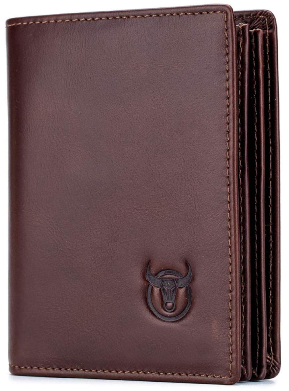 Contacts Men's Genuine Leather Wallet | RFID Blocking Wallet for Men| Up to 15 Card Slots & 1 ID Window | Large Capacity Can Hold 50 Currency Notes (Brown)