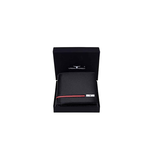 Wael Impex Stag Black/Red Leather Wallet for Men