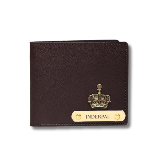 Wael Impex Personalized Leather Men's Customised Print Wallet with Customized Name and Your Chosen Charm| Customizable with Name & Charm| Vegan Leather | Birthday Gift for Him (Imported Wallet)