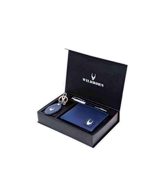Wael Impex® RFID Protected Genuine High Quality Leather Wallet,Keychain & Pen Combo for Men