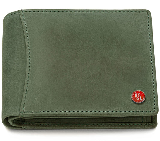 Wael Impex Themes Green RFID Blocking Leather Wallet for Men | Wallets Men Leather | Mens Wallet