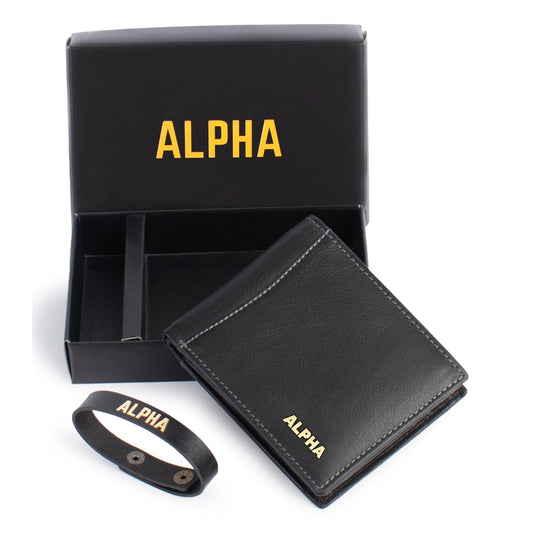 Alpha Premium Leather Mens Black Wallet | 100% Ethically Sourced Top Grain Leather | Luxury Craftsmanship | Smart Design | RFID Protection | Blending Style with Functionality | Business | Style 9