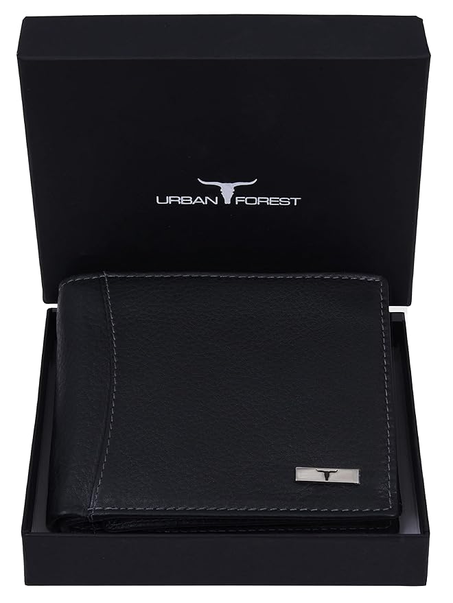 Wael Impex Oliver Black Leather Wallet for Men, 6 Card Slot