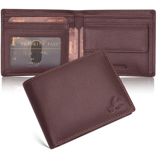 Wael Impex Maddison Men's Brown Genuine Leather Wallet | Branded Quality Wallet for Men with RFID Blocking | Mens Gift Set
